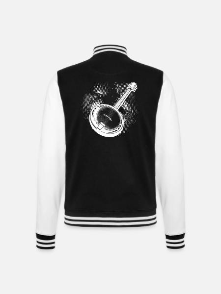 Banjo Sketch - College Sweat Jacket - black/white
