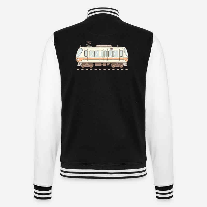 Eisenbahn Comic Look - College-Sweatjacke - Schwarz/Weiß