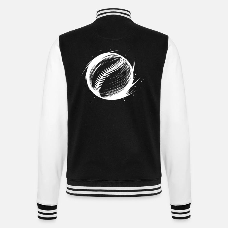 Dessin de balle de baseball - Veste Teddy - noir/blanc