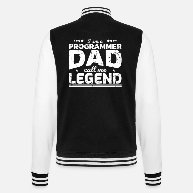 Coder Papa - College-Sweatjacke - Schwarz/Weiß