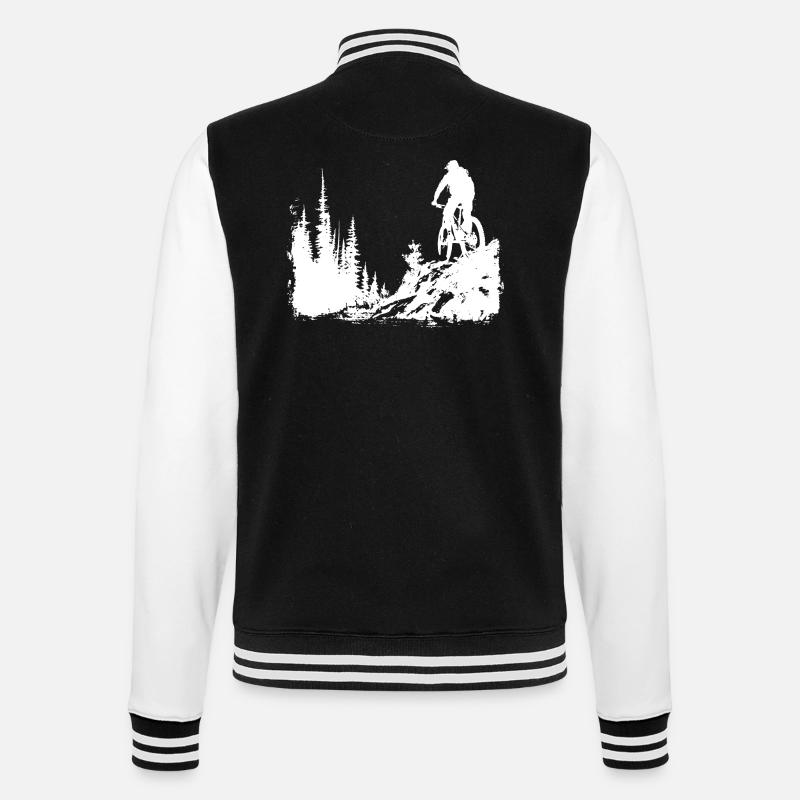 Mountain Biking Sketch - College Sweat Jacket - black/white