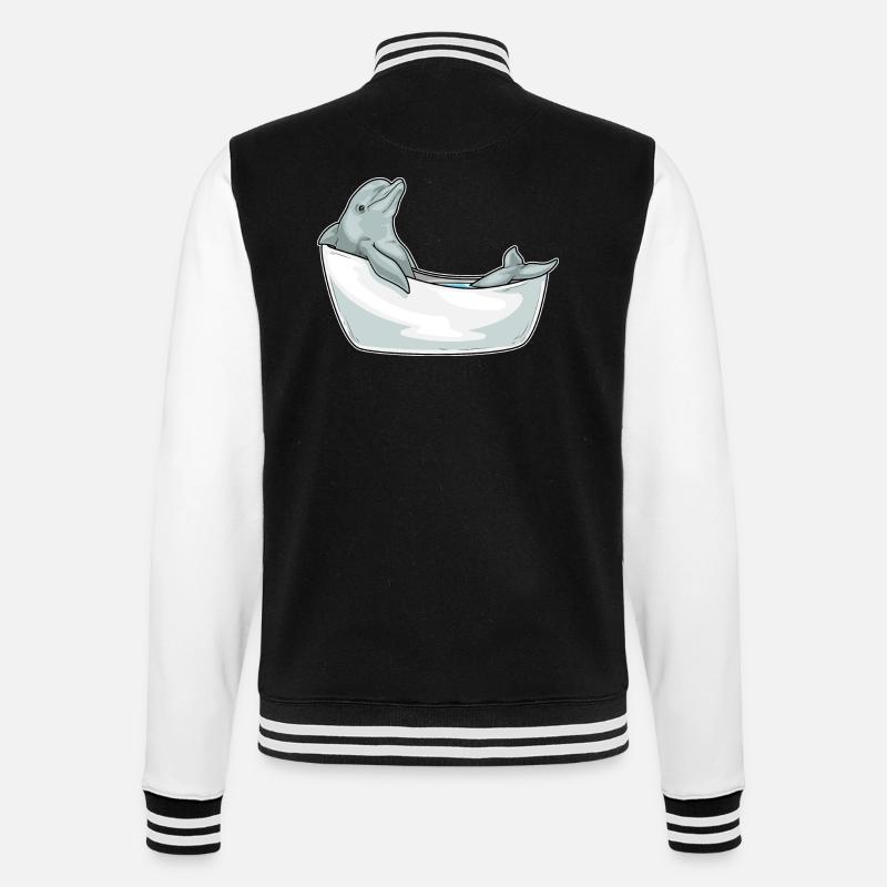 Dolphin Bathing Bathtub - College Sweat Jacket - black/white