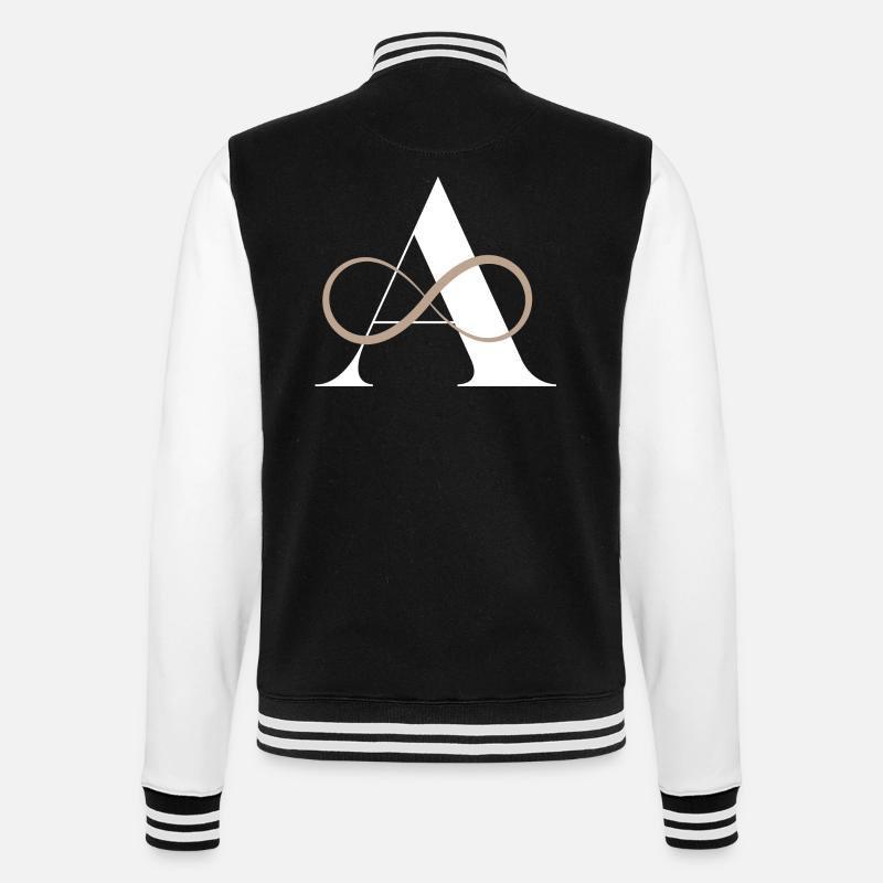 Letter to infinity - College Sweat Jacket - black/white