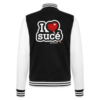 I love Sucé (sur Erdre) - Veste Teddy - noir/blanc - Dos - Marisol (170cm)