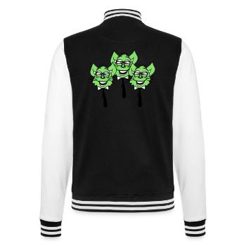3 Schlaue Nerd Katzen Hornbrille Geek Krawatte Fun - College-Sweatjacke - Schwarz/Weiß - Hinten - Marisol (170cm)