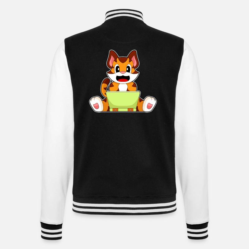 Tiger Laptop - College Sweat Jacket - black/white