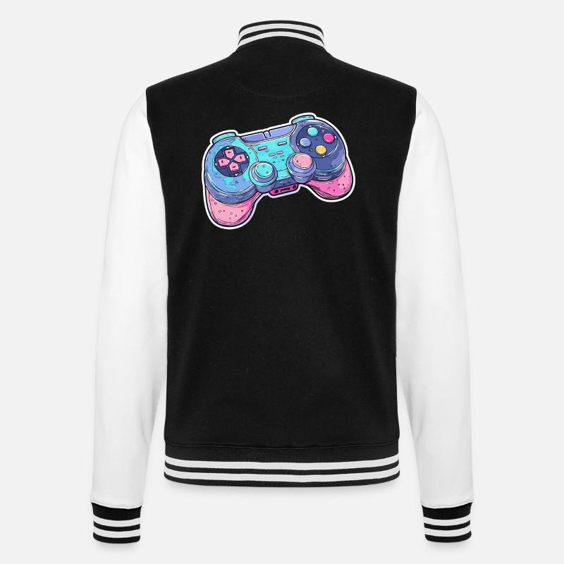 Game Controller Grafik - College-Sweatjacke - Schwarz/Weiß