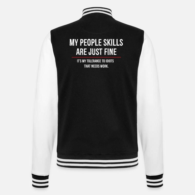 Mes compétences relationnelles sont très bien - Veste Teddy - noir/blanc