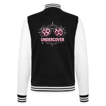 Sunglasses & Costume - Funny Motif - College Sweat Jacket - black/white - Back - Marisol (170cm)