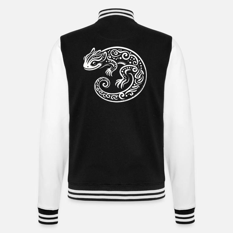 Stammes-Eidechse - College-Sweatjacke - Schwarz/Weiß