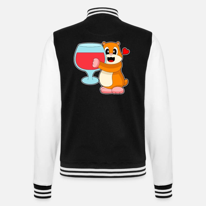 Vin rouge hamster - Veste Teddy - noir/blanc