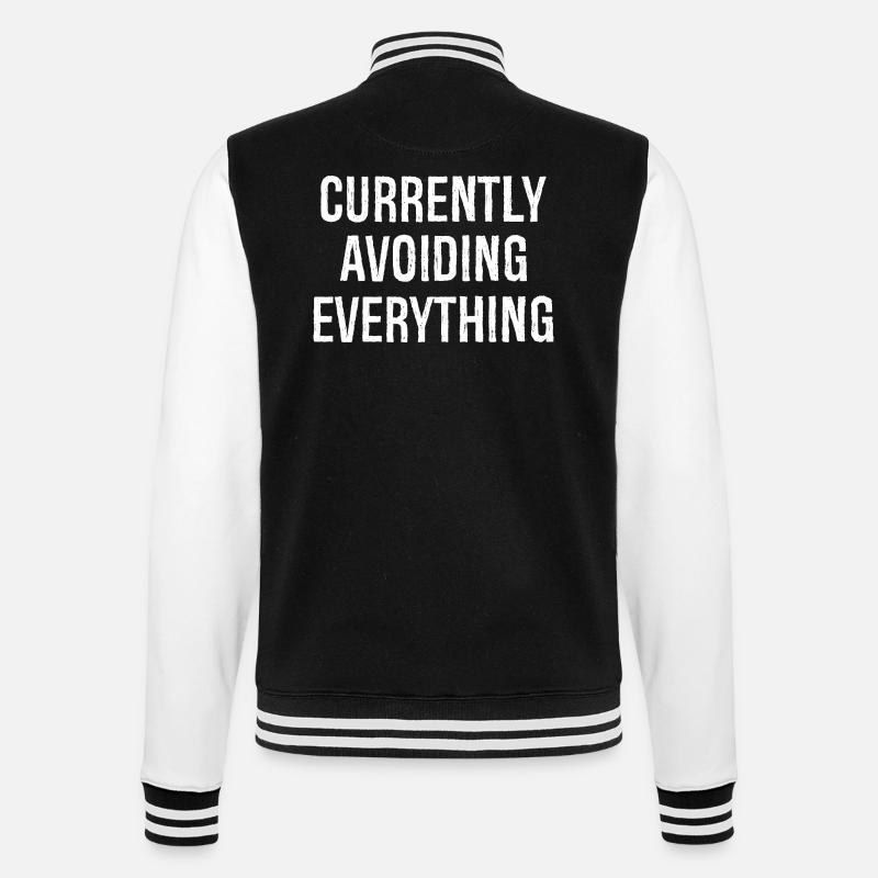 currently avoiding everything - College Sweat Jacket - black/white