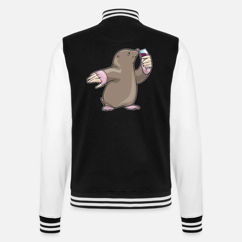 Vin rouge Mole - Veste Teddy - noir/blanc