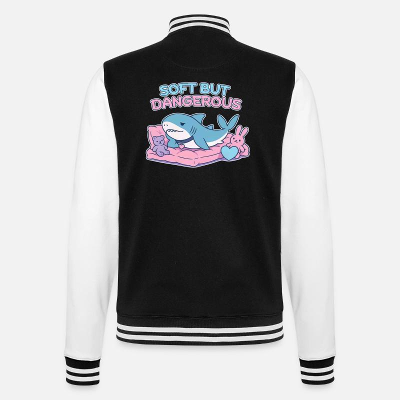 BLAHAJ – Doux et Danger - Veste Teddy - noir/blanc