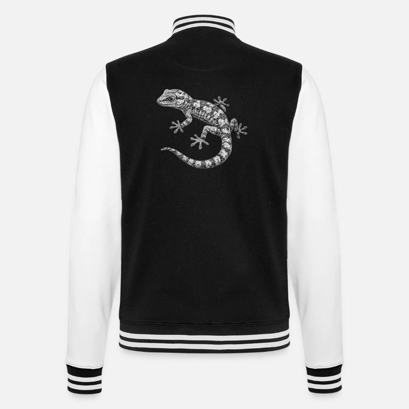 Ein Gecko - College-Sweatjacke - Schwarz/Weiß