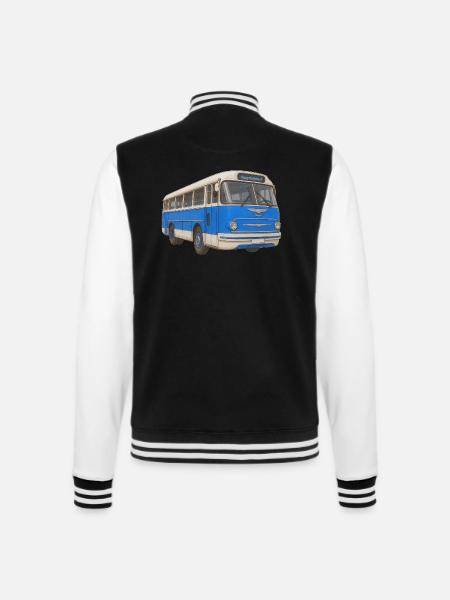 Old blue bus - College Sweat Jacket - black/white