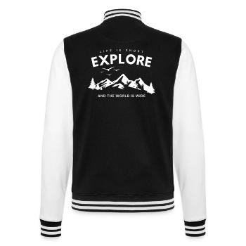 Explore Adventure Quote - College Sweat Jacket - black/white - Back - Marisol (170cm)