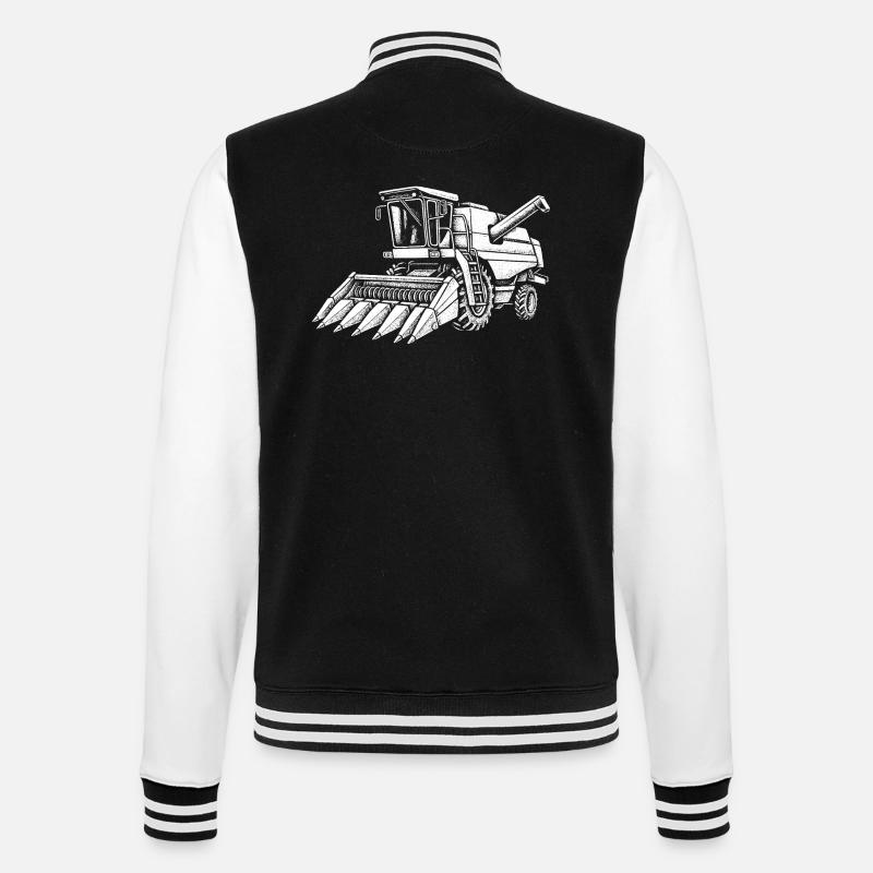 Corn Harvester - College Sweat Jacket - black/white