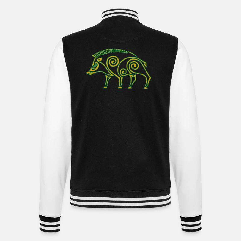 Celtic boar - College Sweat Jacket - black/white