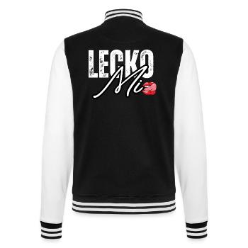 Lederoptik mit Lippenakzent - College-Sweatjacke - Schwarz/Weiß - Hinten - Marisol (170cm)