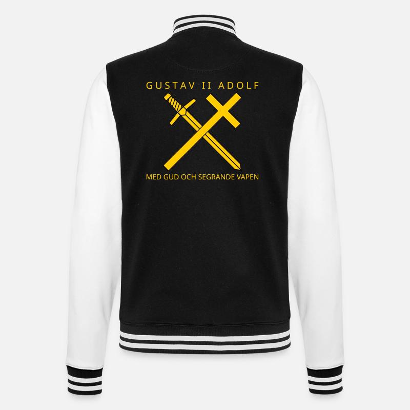 Gustav II. Adolf - College-Sweatjacke - Schwarz/Weiß