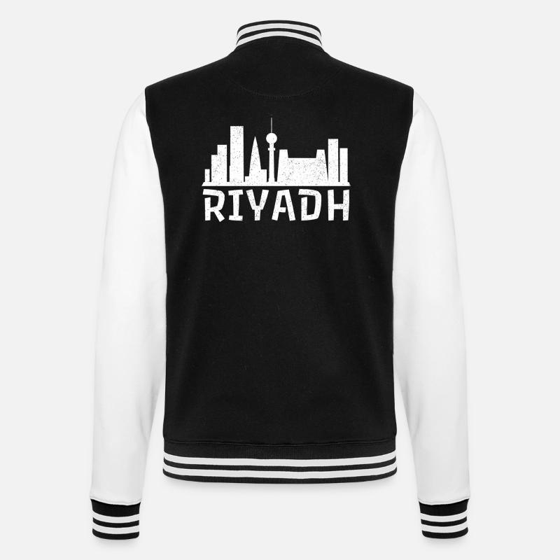 Riyadh Skyline Bold - College-Sweatjacke - Schwarz/Weiß