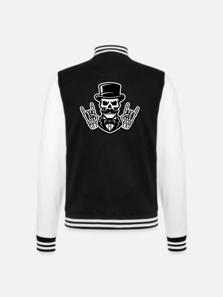 Groom Party Skeleton - College Sweat Jacket - black/white
