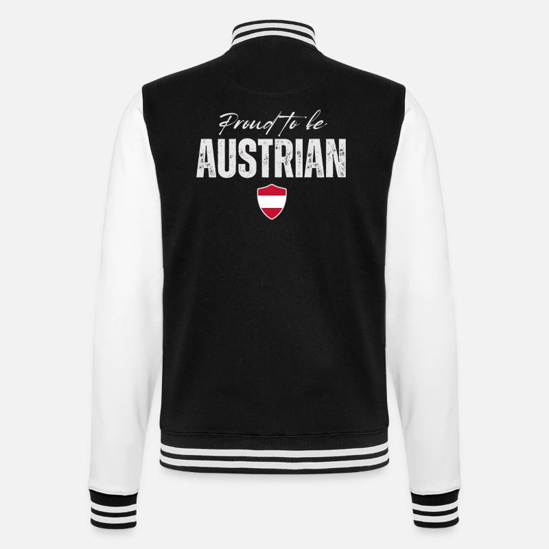 Proud Austrian, Made in Austria - College Sweat Jacket - black/white