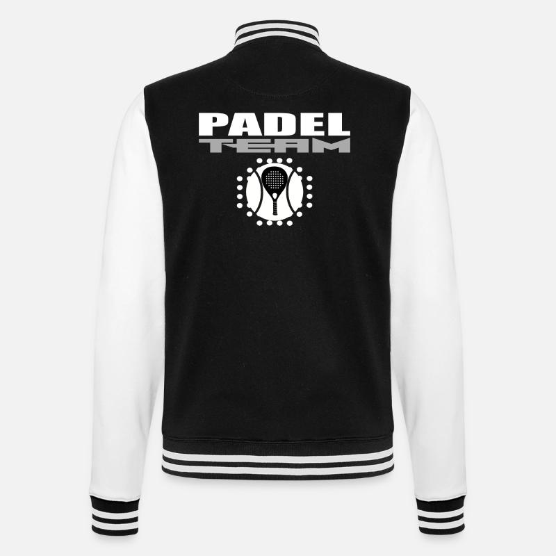 Padelschläger-Design mit modernem Stil - College-Sweatjacke - Schwarz/Weiß