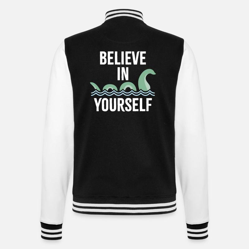 an sich selbst glauben - College-Sweatjacke - Schwarz/Weiß