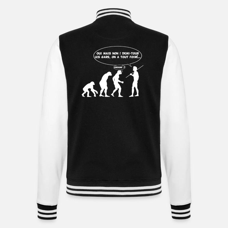Erreur d'évolution (blanc) - Veste Teddy - noir/blanc