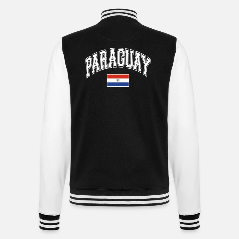 Paraguay Flag - College Sweat Jacket - black/white