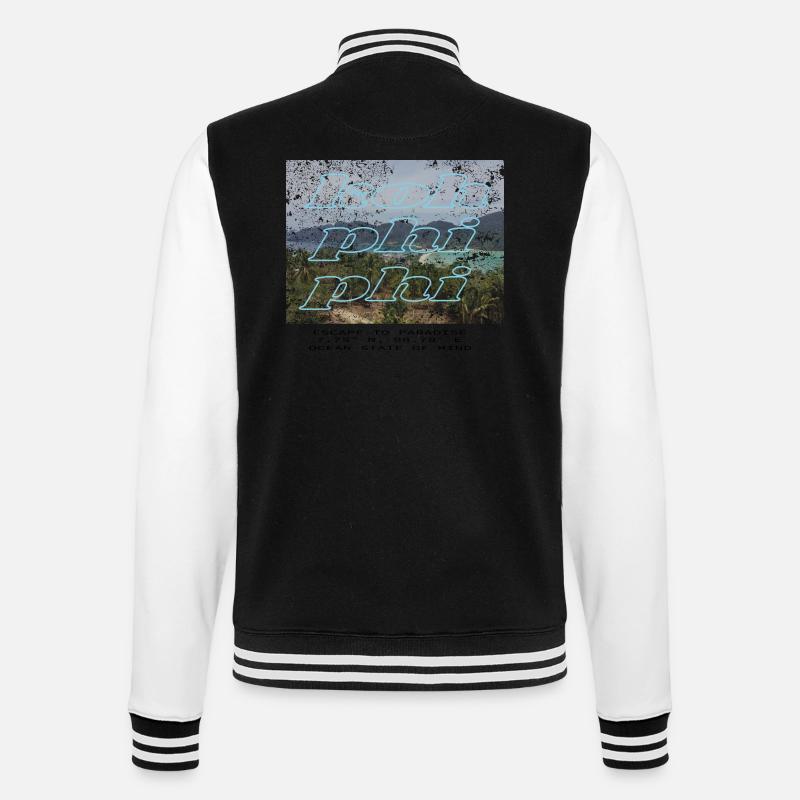 Rêve d’île tropicale - Veste Teddy - noir/blanc