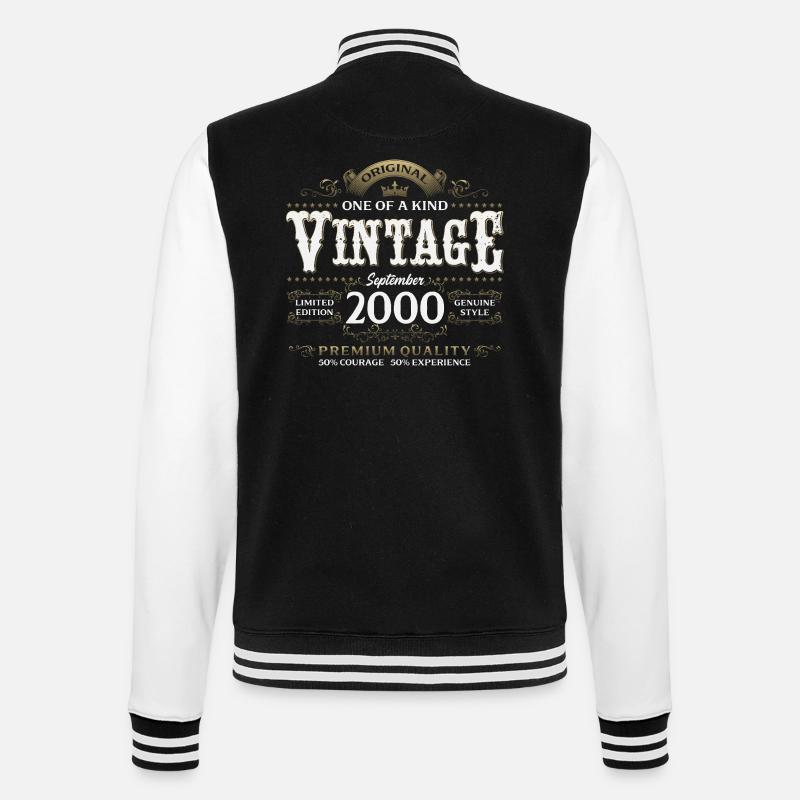 25e anniversaire, millésime septembre 2000 - Veste Teddy - noir/blanc