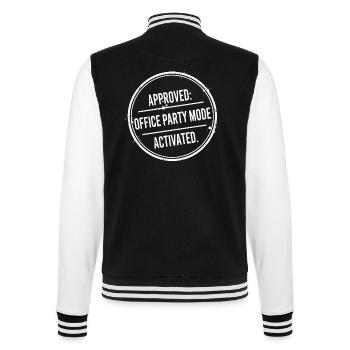 Office Party Mode Enabled - College Sweat Jacket - black/white - Back - Marisol (170cm)
