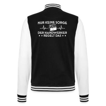 Heimwerker - Der Handwerker regelt das - College-Sweatjacke - Schwarz/Weiß - Hinten - Marisol (170cm)