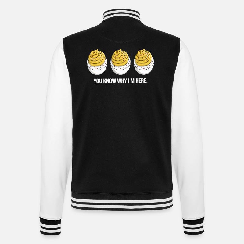 Gefüllte Eier - College-Sweatjacke - Schwarz/Weiß