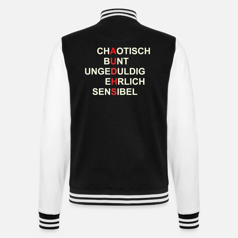 AUDHS Visibly different. Visible I. - College Sweat Jacket - black/white