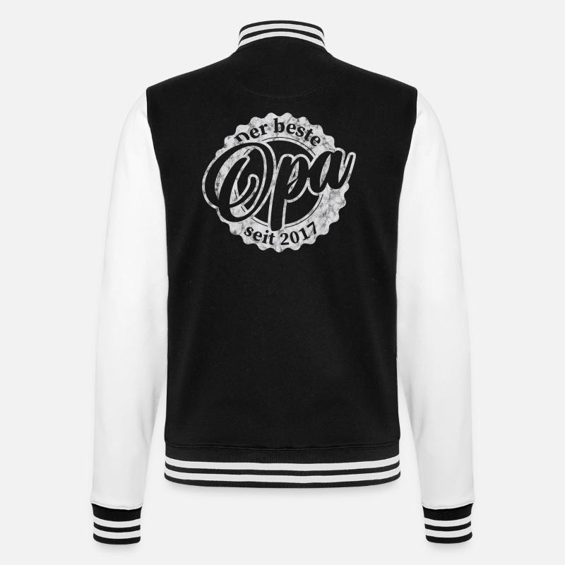 Der Beste Opa seit 2017 - College-Sweatjacke - Schwarz/Weiß
