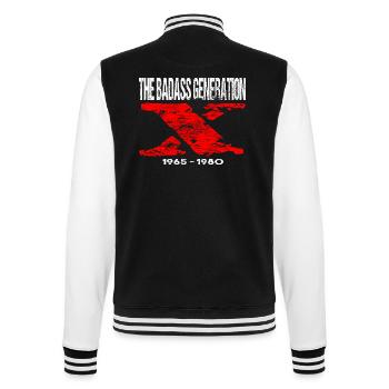 Generation X 1965 1980 Retro - College-Sweatjacke - Schwarz/Weiß - Hinten - Marisol (170cm)