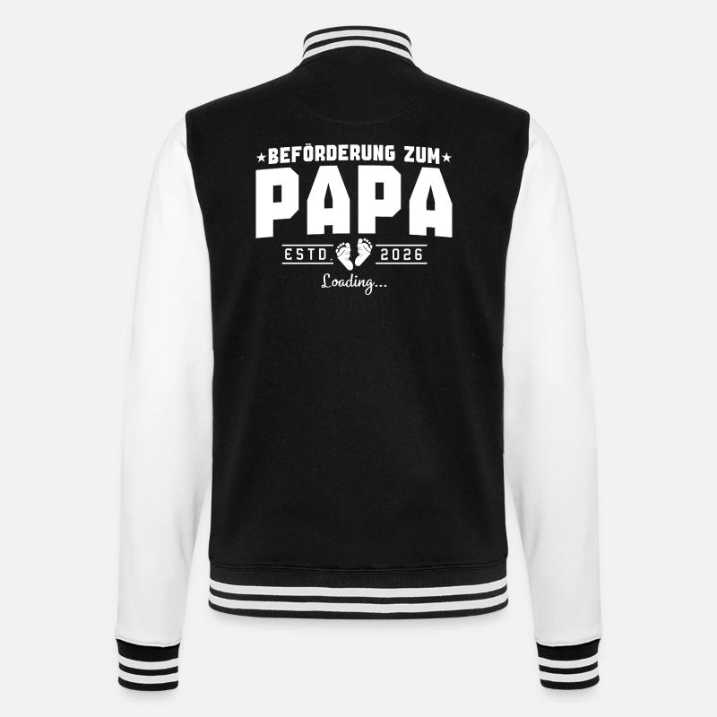 Papa 2026 loading Werdender Vater - College-Sweatjacke - Schwarz/Weiß