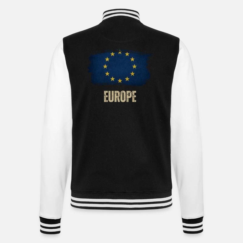 Drapeau grunge de l’Europe, j’aime l’Europe - Veste Teddy - noir/blanc