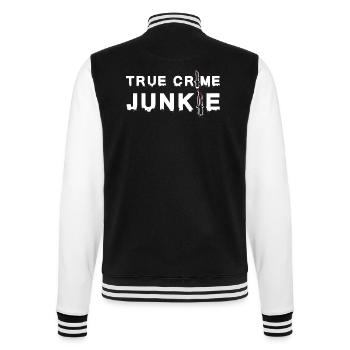 True Crime Junkie – Humour noir pour les fans de crime - Veste Teddy - noir/blanc - Dos - Marisol (170cm)