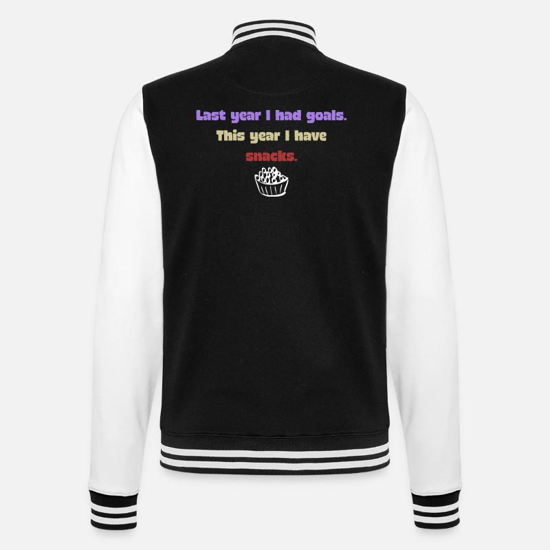 Lustiger Neujahrsspruch - Snack - College-Sweatjacke - Schwarz/Weiß