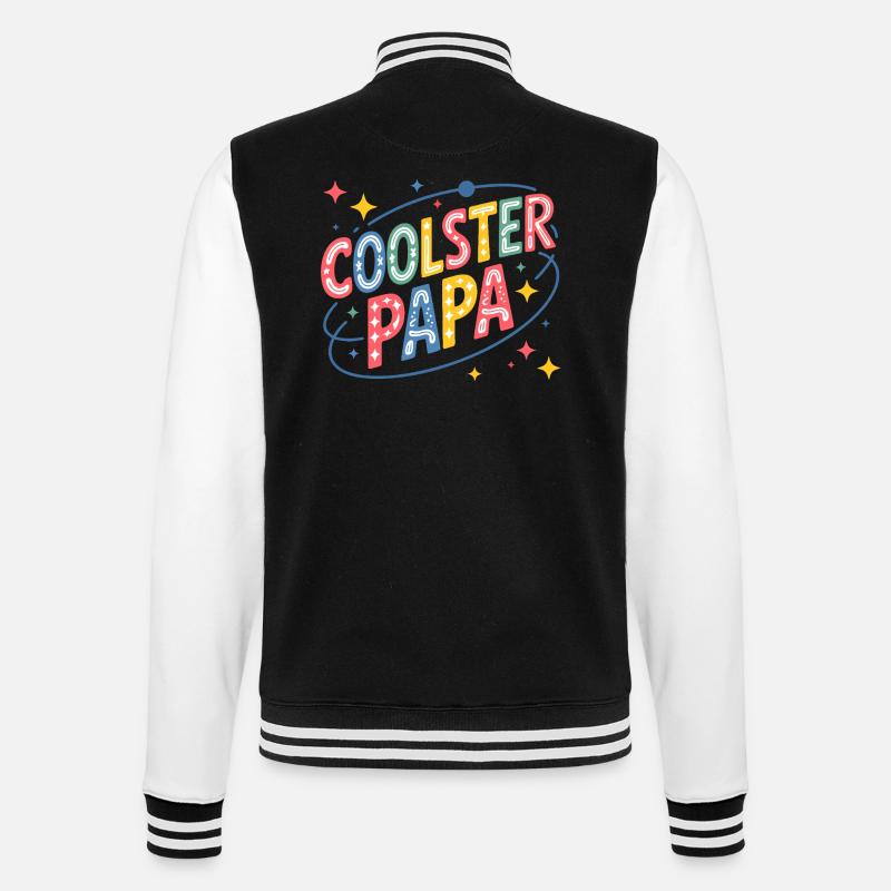 Coolest Dad Neon Retro Design - College Sweat Jacket - black/white