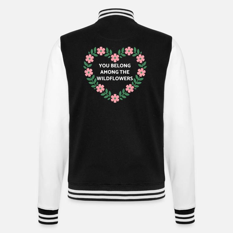 Message de cœur de fleur sauvage - Veste Teddy - noir/blanc