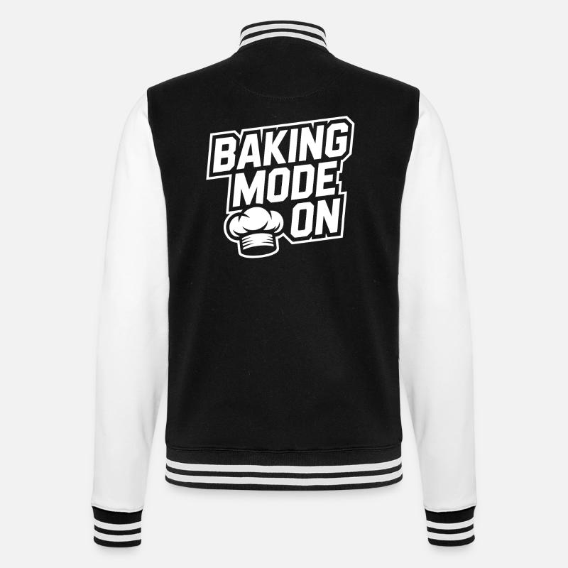 Backmodus An – Küchenhumor Design - College-Sweatjacke - Schwarz/Weiß