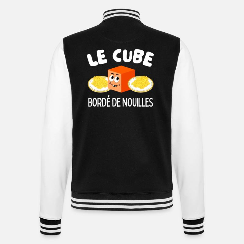 Le Cube Bordé de Nouilles - Veste Teddy - noir/blanc