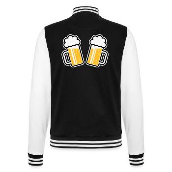 2 beer mugs Cheers, cheers! (Beer Mugs 3C) - College Sweat Jacket - black/white - Back - Marisol (170cm)