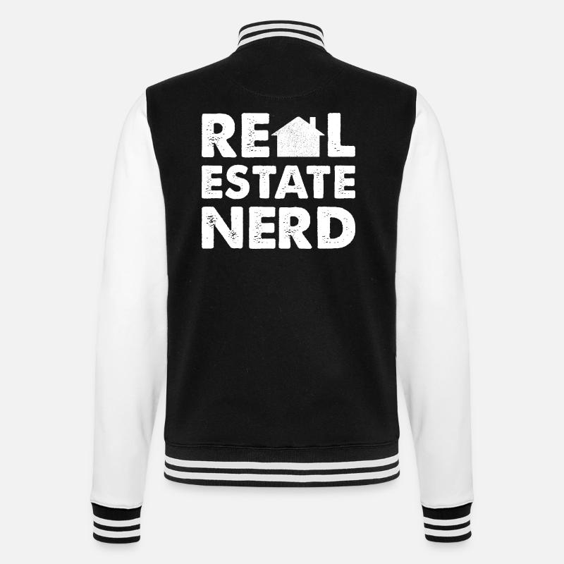 RealEstate Nerd - College-Sweatjacke - Schwarz/Weiß